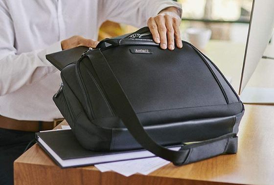 Black Trolley Document Bag With Strap