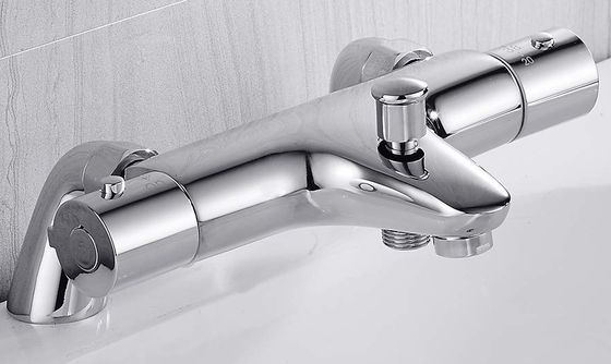 Chrome Bath Shower Mixer Tap Fixed On Surface