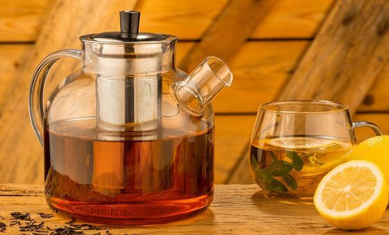 Clear Glass Teapot With Steel Infuser