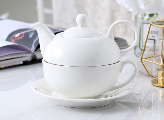 All White Teapot With Round Handle