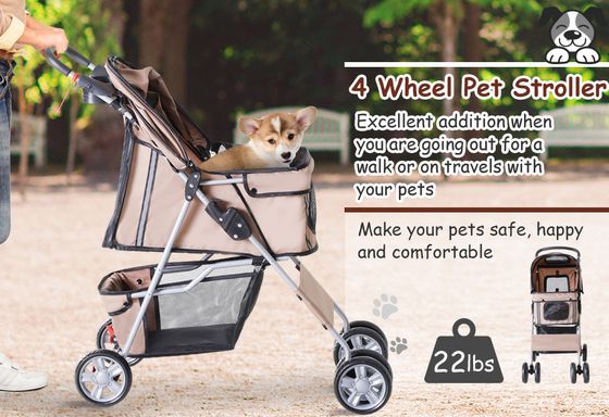 Dog Buggy On Wheels With Foldable Frame