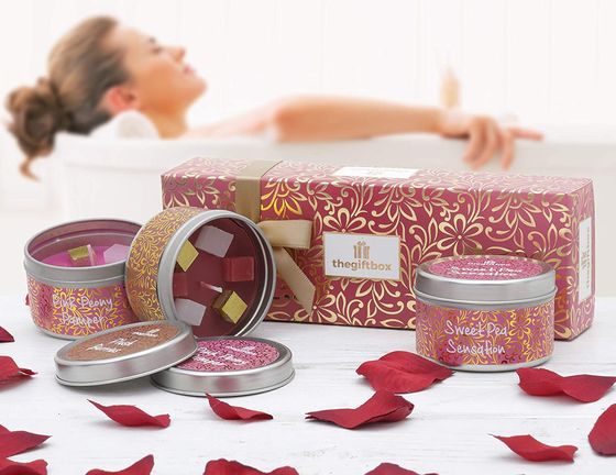 Scented Candle Gift Set Box In Pink