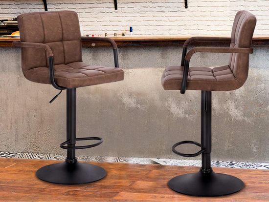 Comfy Swivel Bar Stool With Back Rest