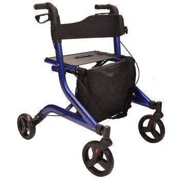 Fold-Up Rollator With Seat And Black Tyres