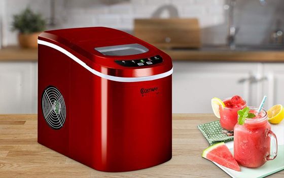 Portable Ice Maker With Red Finish