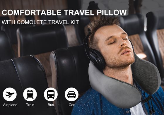 Grey Memory Foam Pillow For Travel