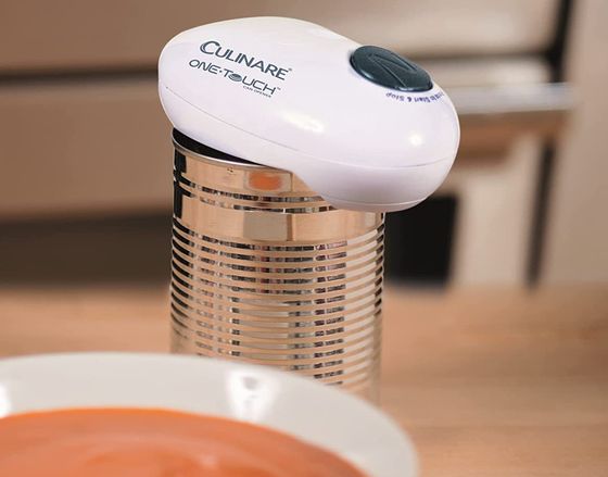 White One Touch Electronic Tin Opener