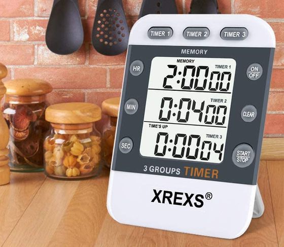3 Channels Kitchen Timer In Black And White