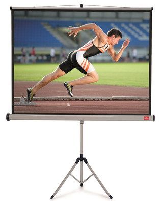 The 150 x 100cm Tripod Projector Screen With Athlete