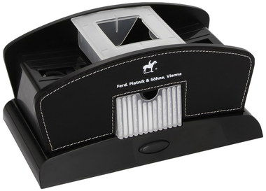 Dual Feeder Card Shuffler Machine In Gloss Black