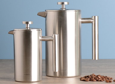 Stainless Steel Cafetiere 8 Cup With Coffee Beans