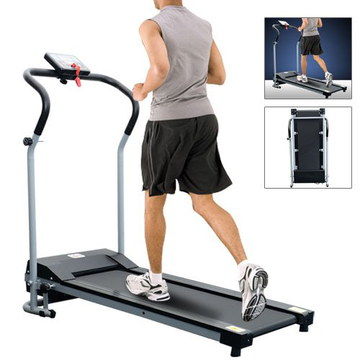 LED Display Treadmill For Home Motorised With Man On Belt