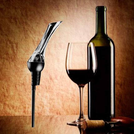 Red Wine Aerator On Wooden Table