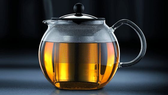 Glass Teapot With Curved Handle