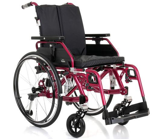 Self-Propelled Manual Wheelchair In Red And Black