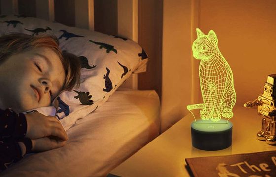 3D Bedside Kitty Illusion Night Light