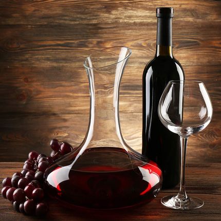 Wine Decanter Aerator Beside Red Grapes
