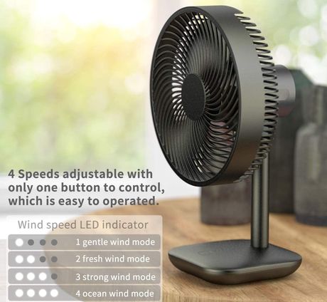 Table-Top Fan With LED Display