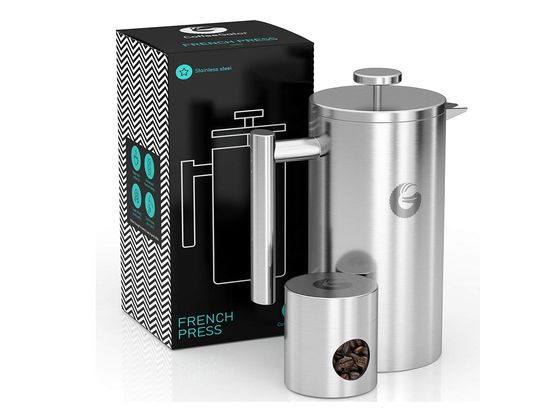 8 Cup Coffee Cafetiere With Steel Handle