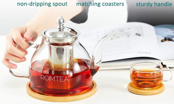 Smart Glass Teapot With Coasters