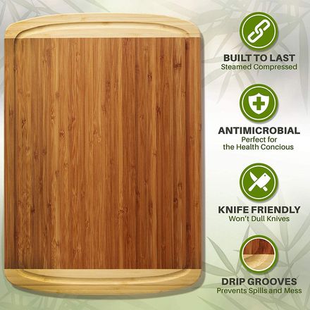 Bamboo Wood Chopping Board In Steamed Finish