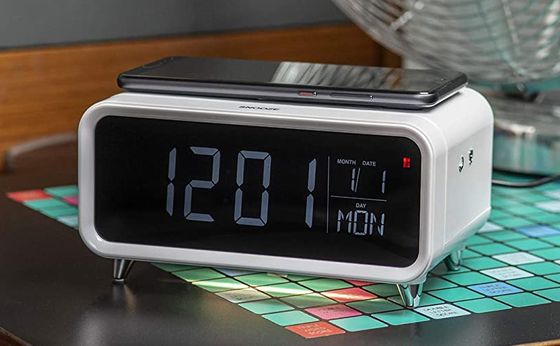 LCD Digital Travel Alarm Clock In White