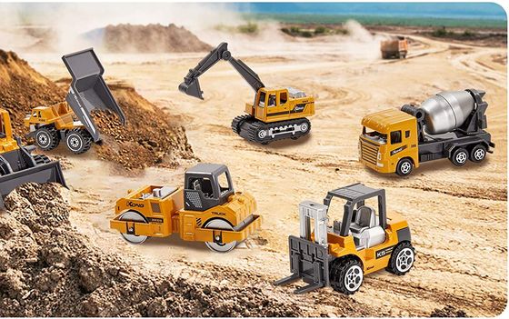 Mini Construction Vehicles Toys In Yellow