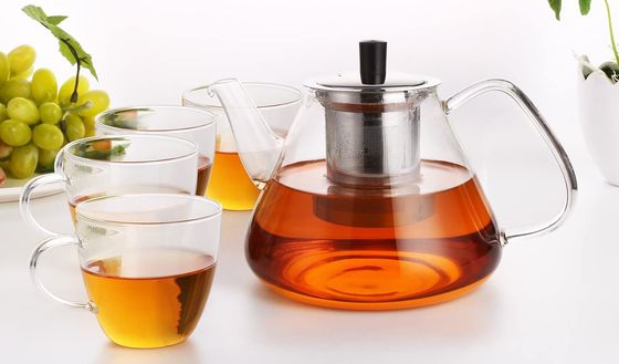 Glass Teapot With 4 Glass Cups