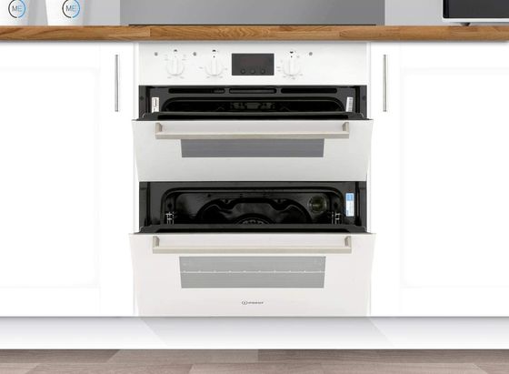 White Built Under Double Oven In Kitchen