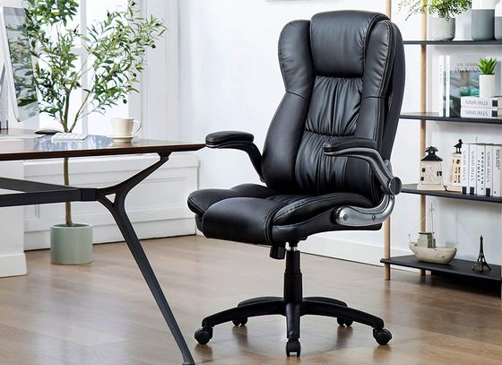Leather Ergonomic Chair With Black Base