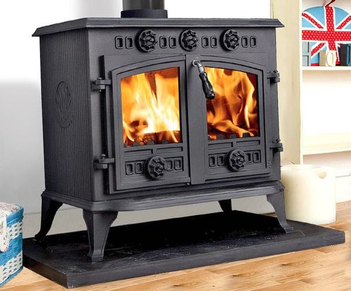 Log Burner Fireplace With Dual Doors