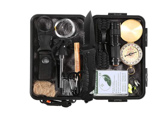 Camping Survival Kit In Black Bag