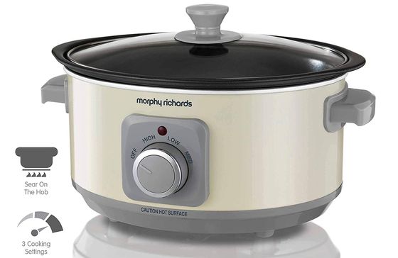 Cream Slow Cooker With Grey Dial