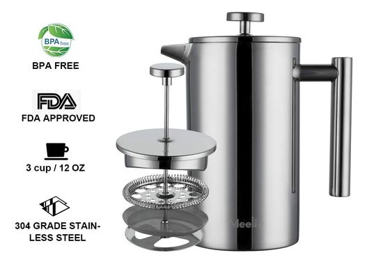 8 Cup Stove Top Coffee Maker With Round Steel Cover