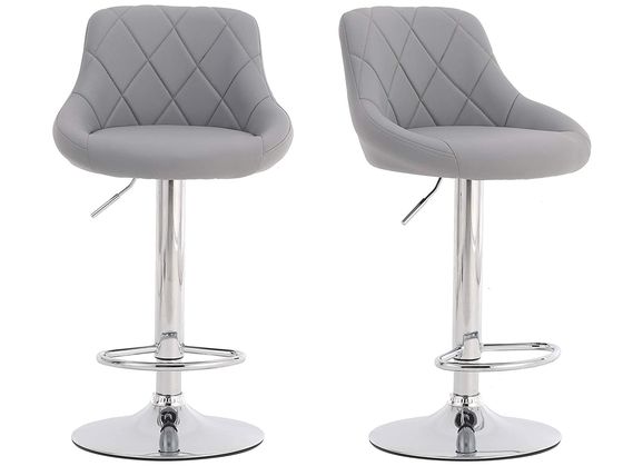 Grey Style Bar Stools With Foot Rest
