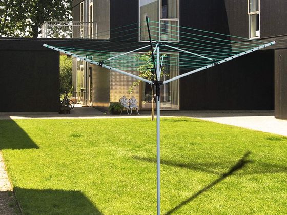 Steel Rotary Laundry Airer On Lawn