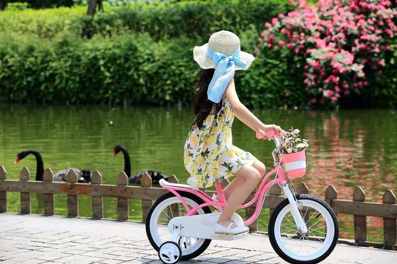 Pink Swan Kids Bike With Stabiliser