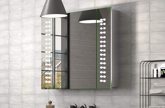 LED Bathroom Mirror With Grey Background