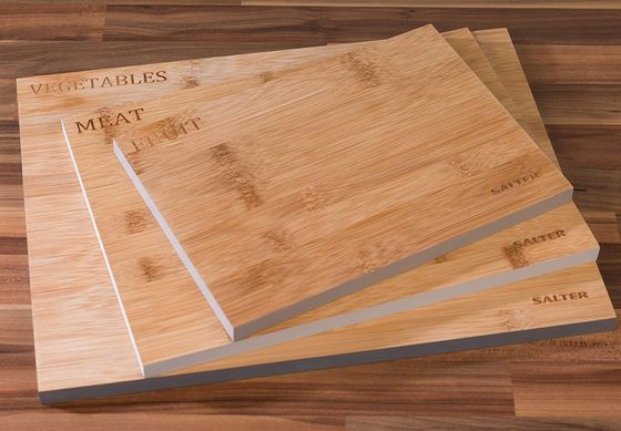 Bamboo Chopping Board Set On Kitchen Table