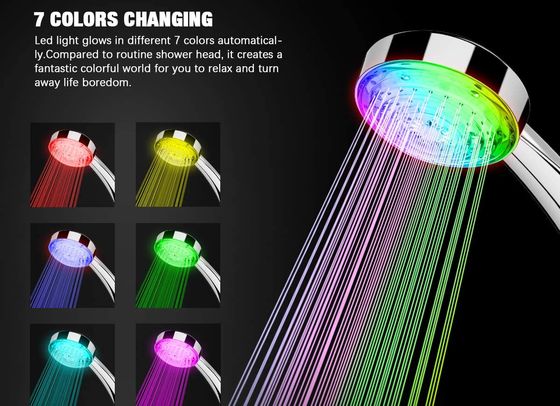 Colour Changing Steel Shower Head