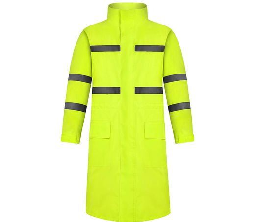 Hi-Vis Long Rain Coat Men And Women Yellow