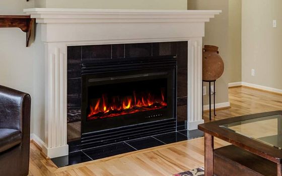 Fake Wood Burner Fireplace In Black Finish