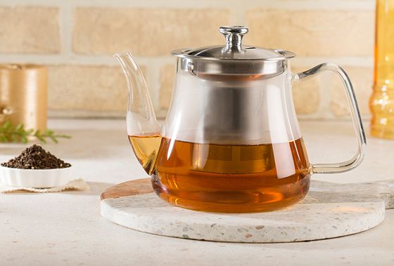 Teapot With Infuser And Steel Grip