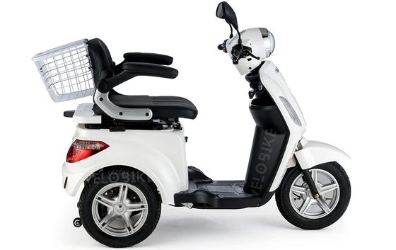 3 Wheel Mobility Scooter In White With Basket