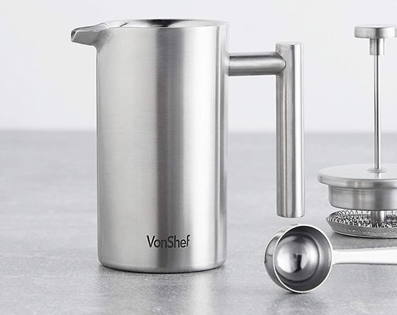 Brushed Satin Filter Cafetiere With Spoon
