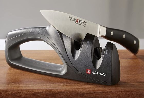 Kitchen Knife Sharpener On Wood Block