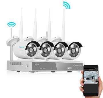 Smart Home Wireless CCTV Kit 4 White Cameras