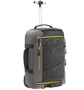 44L Canvas Duffle Bag Carry-On In Grey And Black