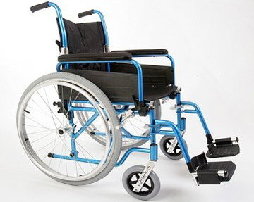 Padded Lightweight Folding Wheelchair With Grey Wheels