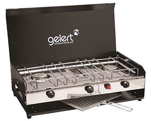 Double Burner With Grill In Black